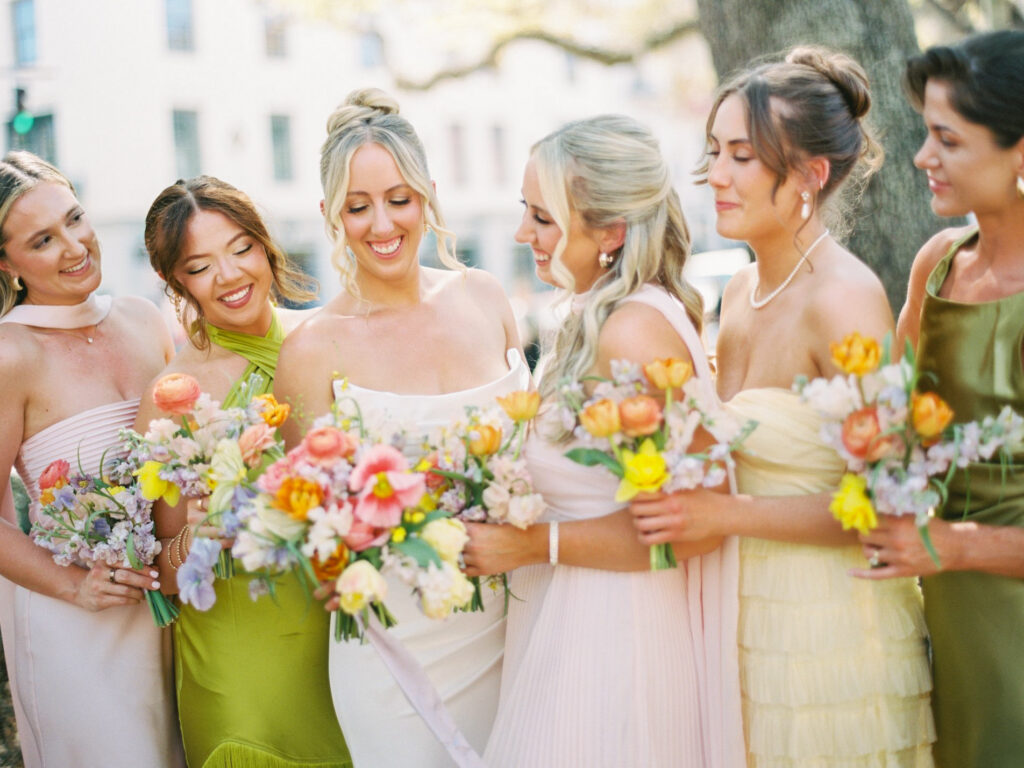 cute picture of the bride and her friends hugging