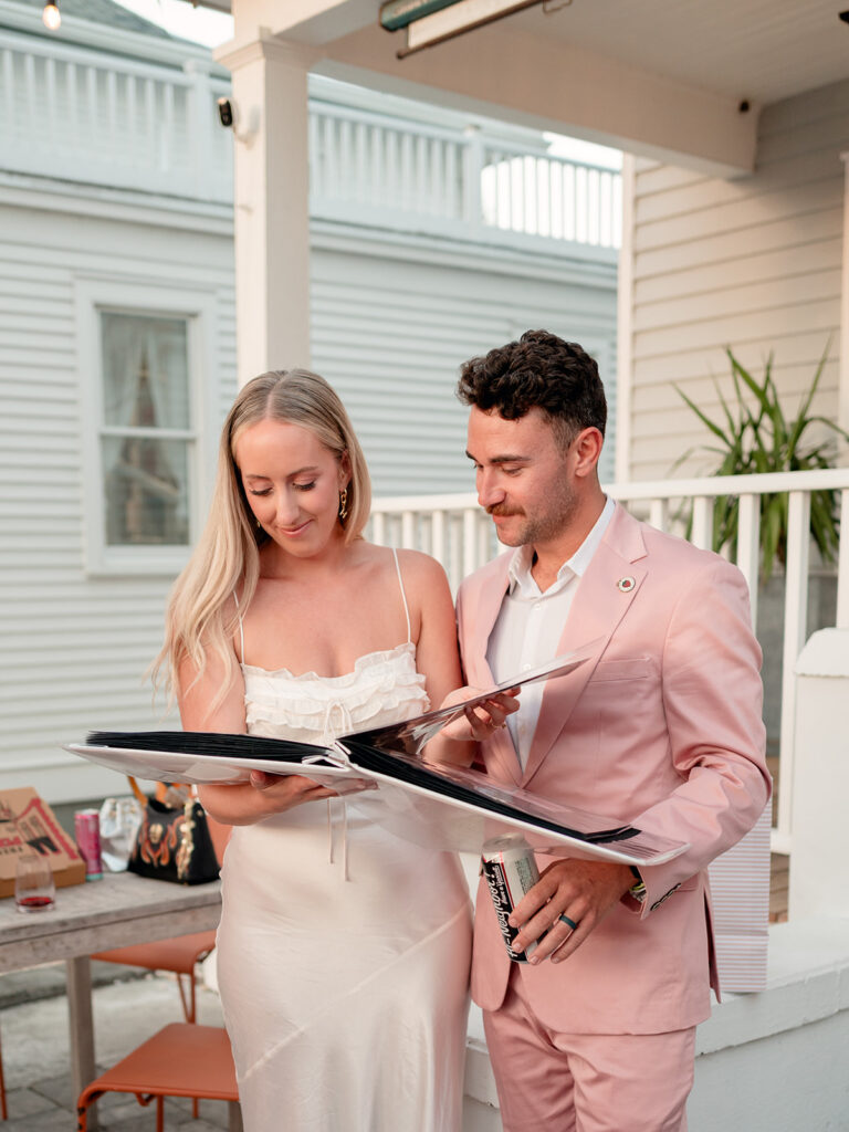 couple emotional at their welcome party
