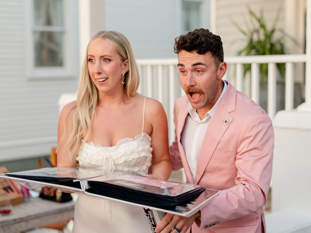 cute picture of the bride and groom emotional