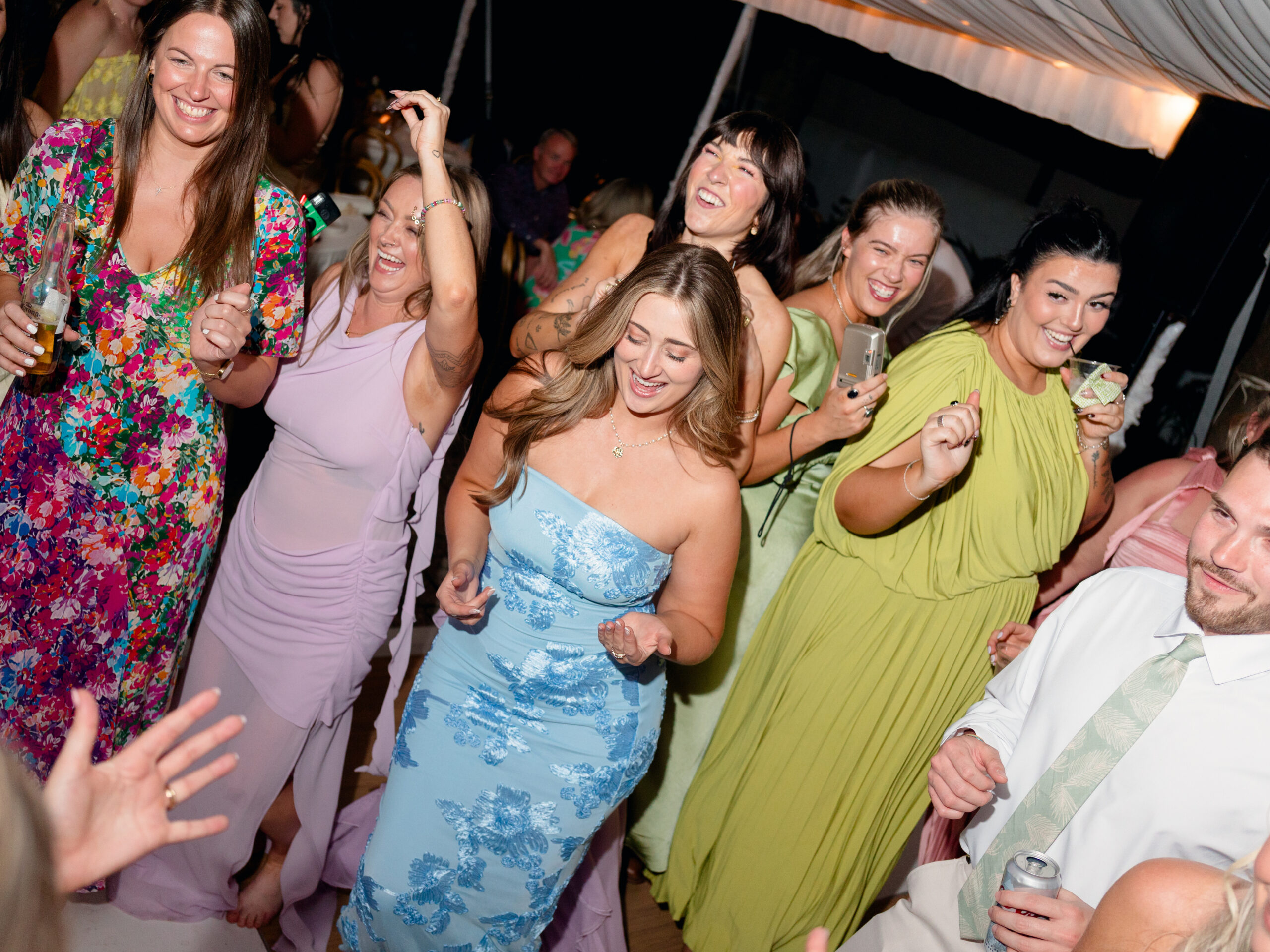 guests having the time of their lives at the wedding reception party